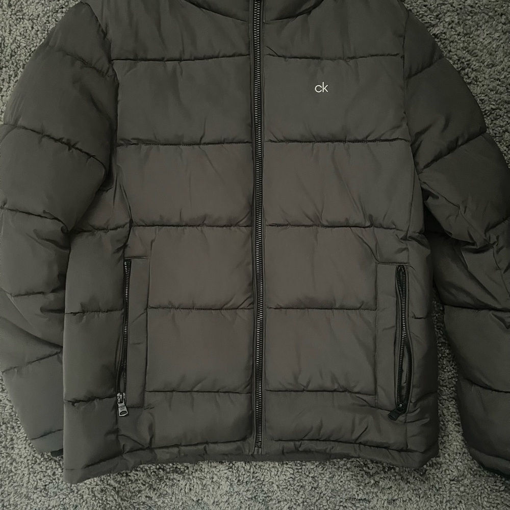 Calvin Klein Men's Dark Gray Puffer Jacket